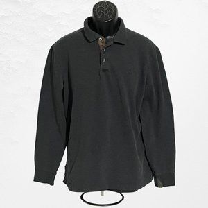 Polo by Ralph Lauren Long Sleeve Polo Shirt, Charcoal w/ Purple Pony, Large L
